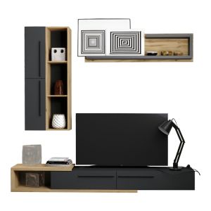 Calvados living room set in oak-anthracite color