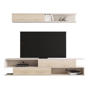 Living room set in oak-cream color 240x40x50.4cm
