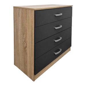 Комплект за спалня Athos Sonoma Charcoal с легло 90x190 см, 3 части
