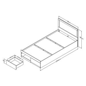 Комплект за спалня Olympus Sonoma с легло 100x200 см, 3 части