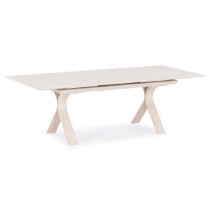Dining set 7 pieces Andromeda (l) Sm21250 aluminum sintered stone beige and cream