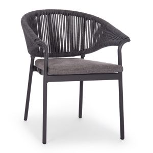 Dining set 7 pieces Andromeda (s) Sm21251 aluminum sintered stone dark gray