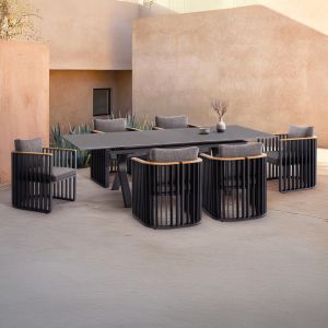 Dining set 7tmx Andromeda (s) Sm21254 aluminum sintered stone dark gray