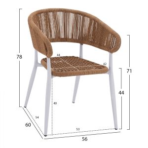 Комплект за хранене 3 части алуминиева маса 80x80 бял стол Hm11442