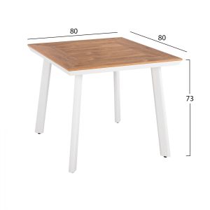 Комплект за хранене 3 части бяла маса 80x80 и стол с въже Hm11536,01