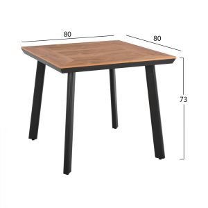 Комплект за хранене 3 части въгленова маса 80x80 и стол с въже Hm11537,02