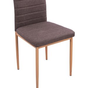 Dining set 5 pieces Lady Hm11595 Glass-metal-mdf in sonama color and brown fabric