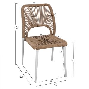 Комплект за хранене 5 части бяла маса 120x80 и стол с въже Hm11534,01