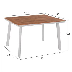 Комплект за хранене 5 части бяла маса 120x80 и стол с въже Hm11534,01