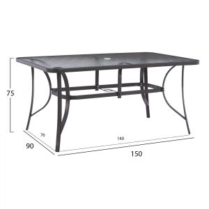 Dining set 7 pieces table 150x90 and folding chairs Hm11478