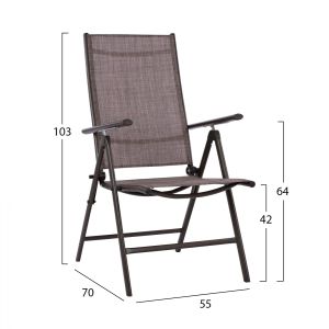 Комплект за хранене 7 части маса 150x90 сгъваем кафяв стол Hm11489