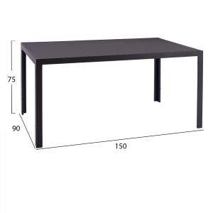 Комплект за хранене 7 части сива маса 150x90 и сгъваем стол Hm11531,01
