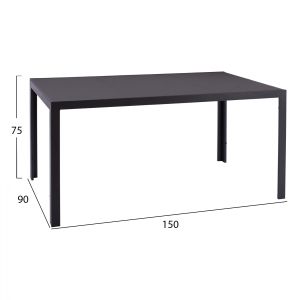 Комплект за хранене 7 части сива маса 150x90 и стол с въже Hm11525,01