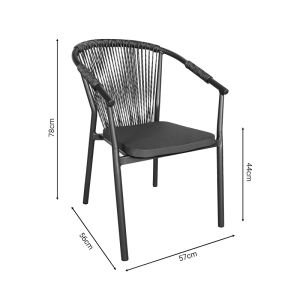 Dining set Convince - Kliton A 5-piece aluminum in anthracite shade 150x80x74cm