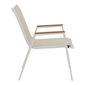 Kliton - Azelie 5-piece dining set, aluminum in white shade, 80x80x74cm