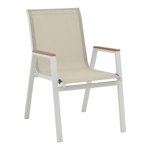 Kliton - Azelie 5-piece dining set, aluminum in white shade, 80x80x74cm