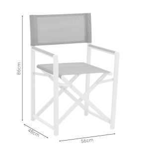 Dining set Kliton - Mabu 3 pieces aluminum in white shade 80x80x74cm