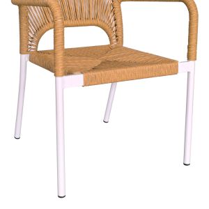 Dining set Kliton - Norture 3 pieces aluminum in white shade 80x80x74cm