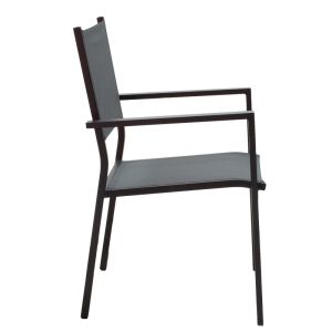 Dining set Moly-kliton A 5-piece aluminum and anthracite textile 150x80x74cm