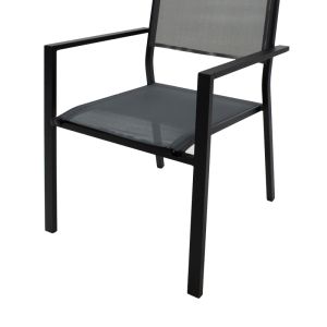 Dining set Moly-kliton A 5-piece aluminum and anthracite textile 150x80x74cm
