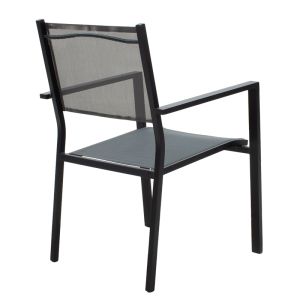 Dining set Moly-kliton A 7-piece aluminum and anthracite textile 150x80x74cm