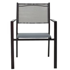 Dining set Moly-kliton A 7-piece aluminum and anthracite textile 150x80x74cm