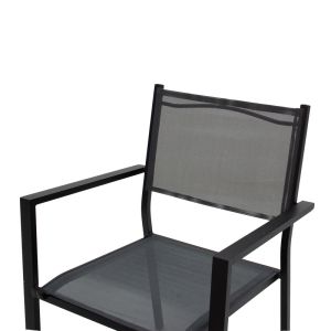Dining set Moly-kliton A 7-piece aluminum and anthracite textile 150x80x74cm
