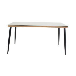 Dining set Naoki B 7 pieces natural rattan-black metal-glass 160x90x78cm