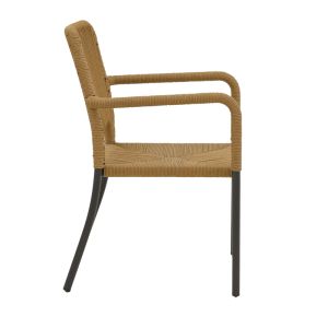 Dining set Nortune-thorio 5 pieces anthracite aluminum and plywood in natural shade 160x90x75cm