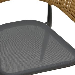 Dining set Raven - Thorio 5 pieces anthracite aluminum and plywood in natural shade 160x90x75cm