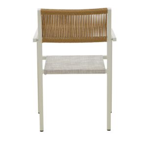 Dining set Savor-kliton 5 pieces white aluminum and natural rattan 80x80x74cm