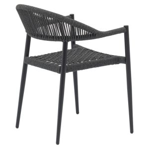 Thorio-freiburg dining set 7 pieces anthracite aluminum and plywood in natural shade 160x90x75cm
