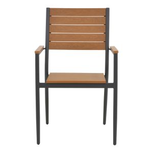 Dining set Vitality-kliton A 7-piece anthracite aluminum and plywood in a natural shade 150x80x74cm
