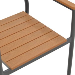 Dining set Vitality-thorio 5 pieces anthracite aluminum and plywood in natural shade 160x90x75cm