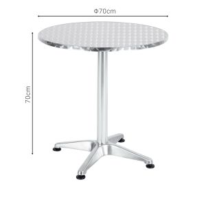 Dining set Zircu-lazo 3 pieces chromed aluminum D70x70cm
