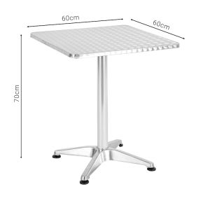 Dining set Zircu-lazo Ii 3 pieces chromed aluminum D60x60x70cm