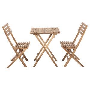 Комплект за хранене на открито 3 части Kendyr Hm9907 твърдо тик дърво-натурално 46x50x88,5h