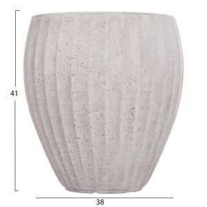 Set of 3 round flower pots, Gardener series Hm4728, fiberclay - cement color, Φ48x56cm.