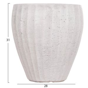 Set of 3 round flower pots, Gardener series Hm4728, fiberclay - cement color, Φ48x56cm.