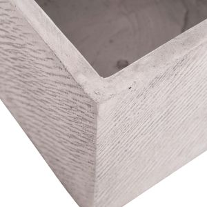 Set of 4 Gardener Hm4730 fiberclay pots in gray cement 37x37x32cm.