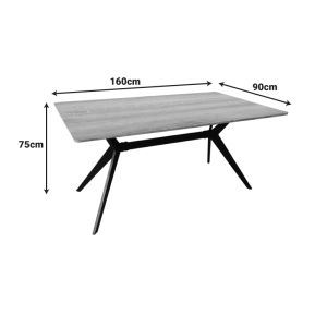 Комплект маса и кресла Noor Black и маса Ezali Sonoma 160x90x75см комплект от 7 части