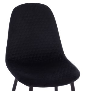 Комплект маса и столове 5 части Brolin Hm21191 Mdf плот-метални крака-кадифе-черен