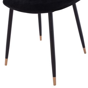 Комплект маса и столове 5 части Brolin Hm21191 Mdf плот-метални крака-кадифе-черен