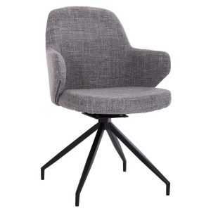 Table and chairs set 5 pieces Memnon Sm21241 ceramic top- round- light gray