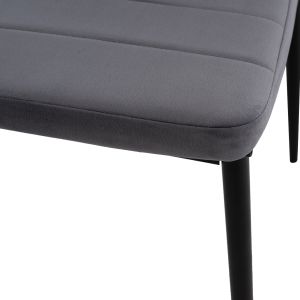 Table and chairs set 5 pieces Raven Hm21071.03 ceramic top white marble - gray velvet