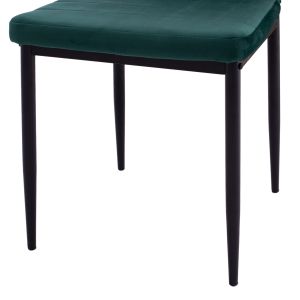 Table and chairs set 5 pieces Raven Hm21265.01 ceramic top white marble - velvet in cypress green
