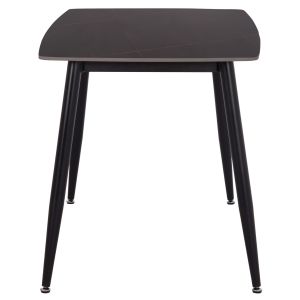 Table and chairs set 5 pieces Raven Hm21265.02 ceramic top black marble - velvet in cypress green
