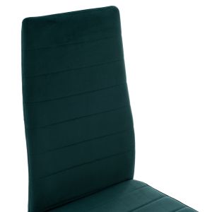 Table and chairs set 5 pieces Raven Hm21265.02 ceramic top black marble - velvet in cypress green