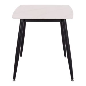 Table and chairs set 5 pieces Raven Hm21266.01 ceramic top white marble - Creamy white