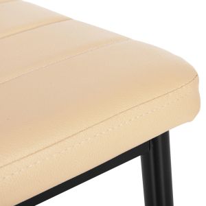Table and chairs set 5 pieces Raven Hm21266.02 ceramic top with calacatta marble look - Pu in creamy white
